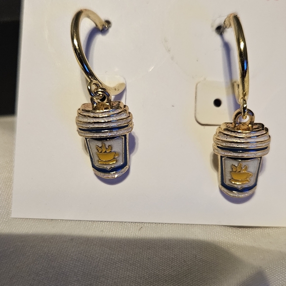NEW Betsy Johnson Coffee earrings - Picture 2 of 3
